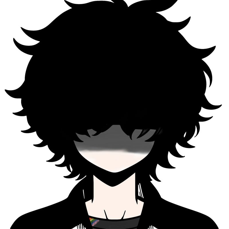 manga boy fluffy hair covering his eyes