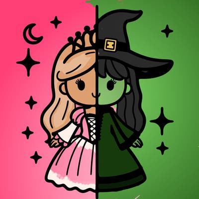 split princess and witch