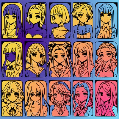 girls that look diffrent anime