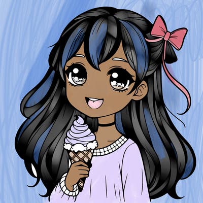 girl with ice cream realistic