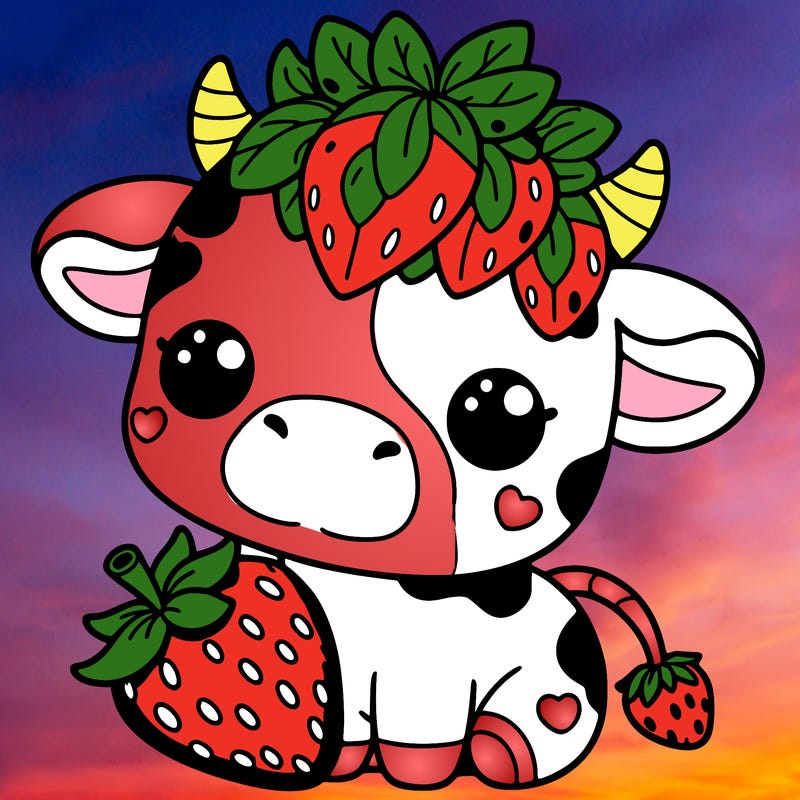 cute strawberry cow