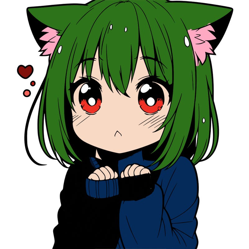 shy anime catgirl
