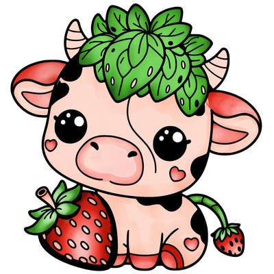 cute strawberry cow