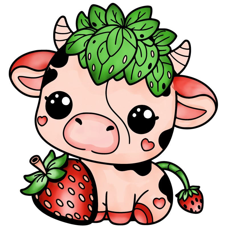 cute strawberry cow