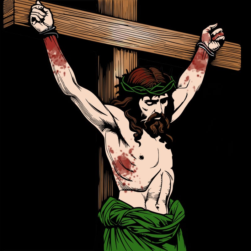 jesus realistic on the cross