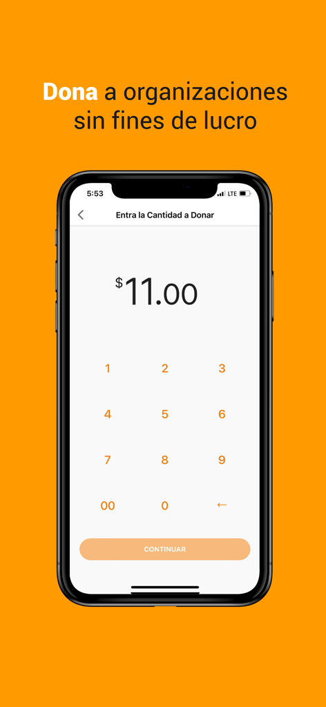 Interfaz de la app ATH Movil mostrando la pantalla para donar a organizaciones sin fines de lucro