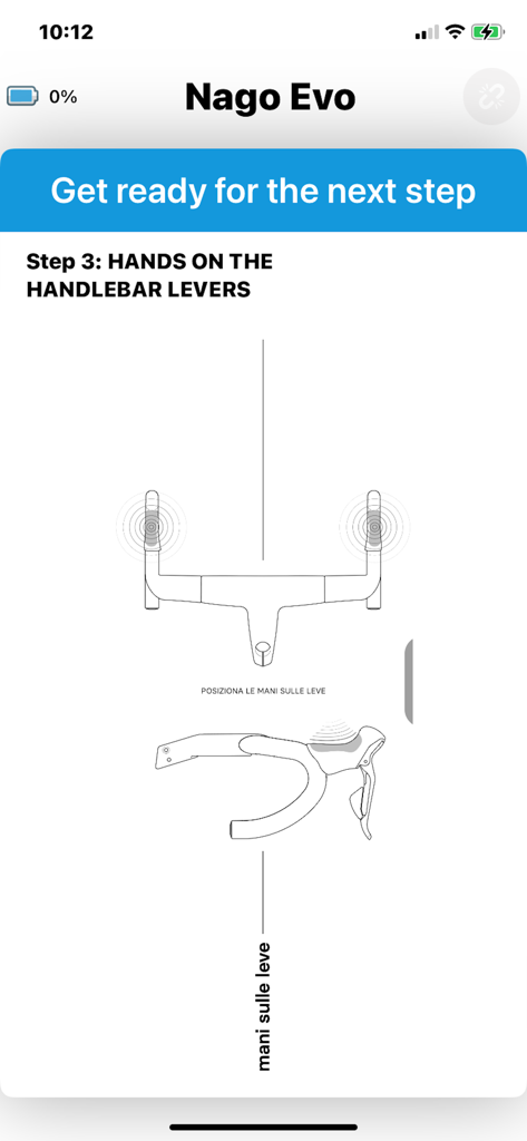 My-Own - My-Ownバイクフィッティングアプリでのハンドルバーレバーへの手の位置決めに関するステップバイステップの説明