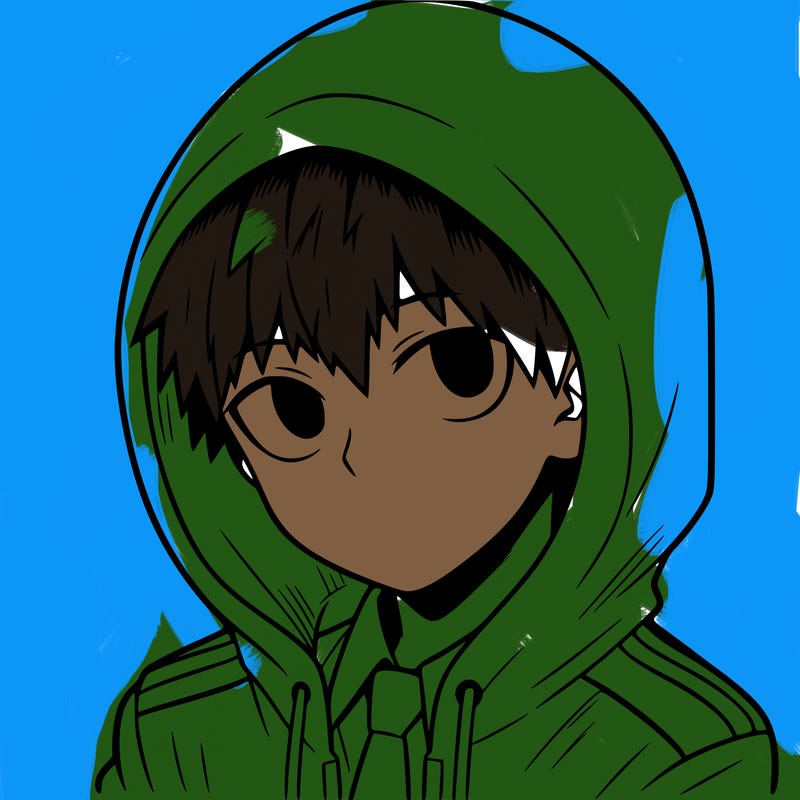 manga character with a hoodie