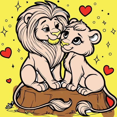 lion and lioness inlove
