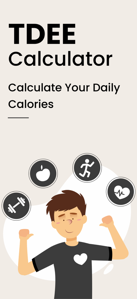 TDEE Calculator - Total Energy - Introductory screen of the TDEE Calculator app for calculating daily calories