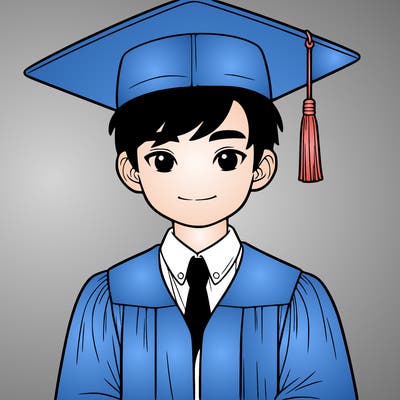 asian person graduating from school realistic