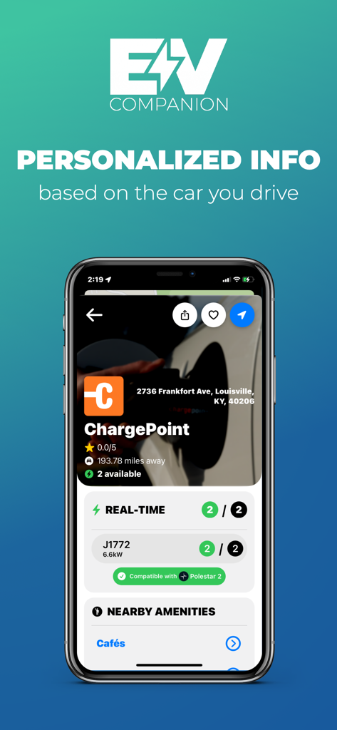 EV Companion App zeigt Echtzeit-Verfügbarkeit von Ladestationen und Fahrzeugkompatibilität