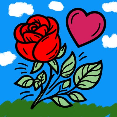 rose and heart