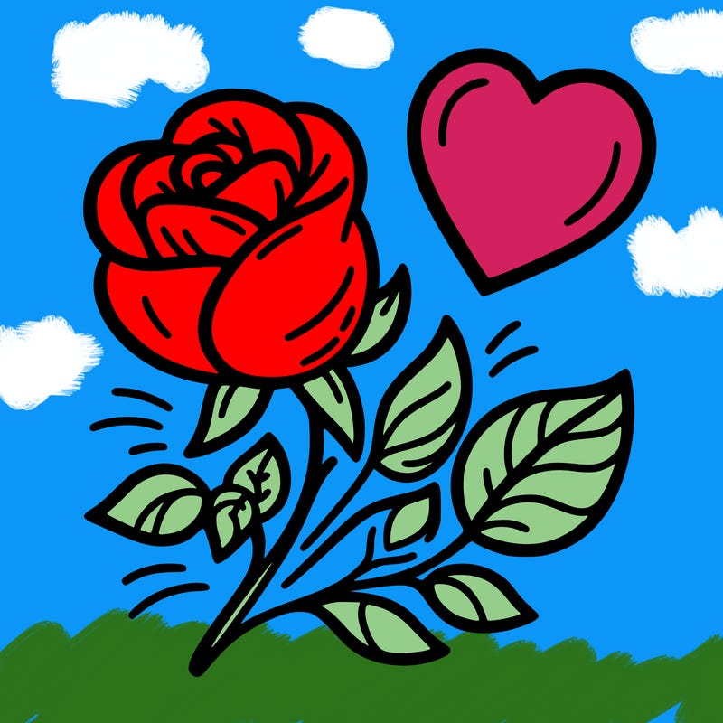 rose and heart