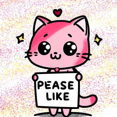 cute cat holding up a sign that says please like