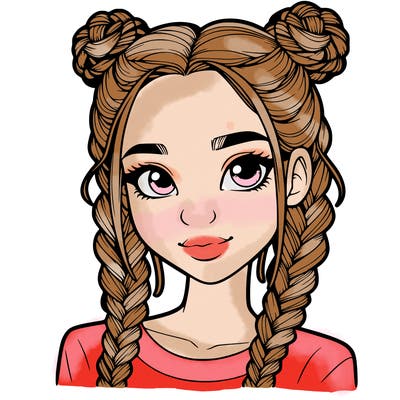 realistic girl with braids