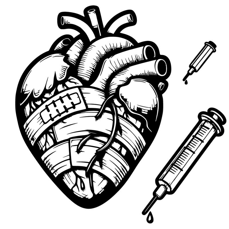 realistic bandaged heart