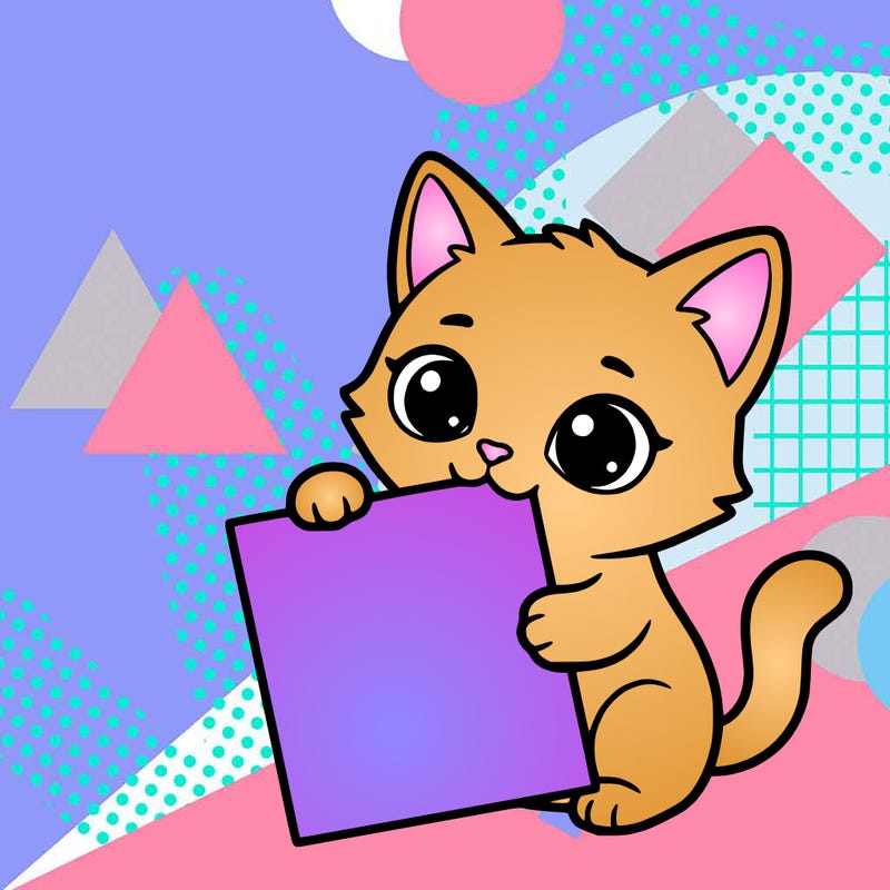 a small cat with a blank sheet of paper in its hand. the cat is sooooooo cute!