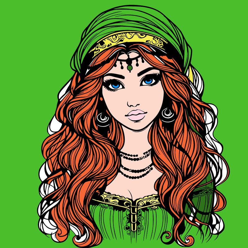 realistic beautiful mysterious gypsy girl