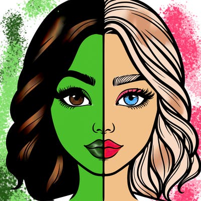 realistic girl split half