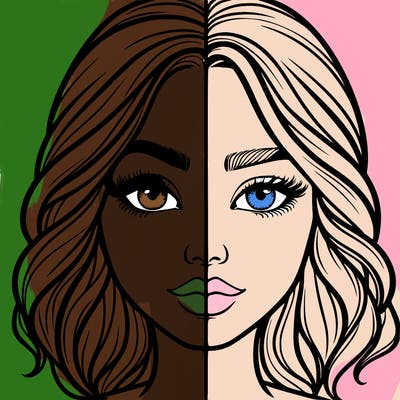 realistic girl split half