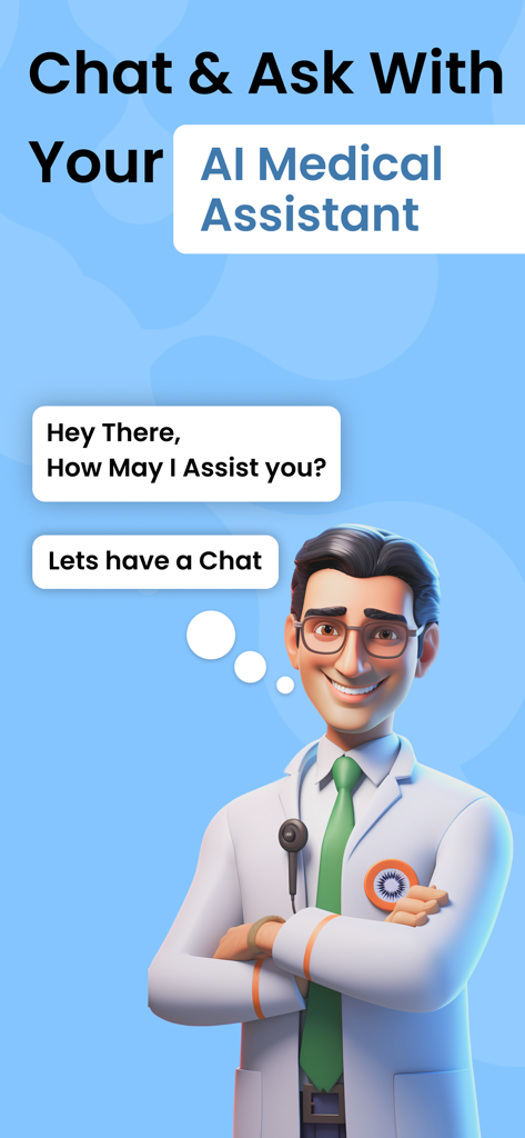 AI medical assistant character in the Chatbot AI Healthcare app