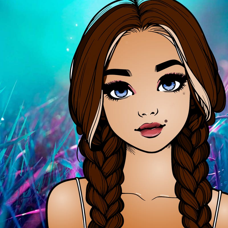 realistic girl with braids