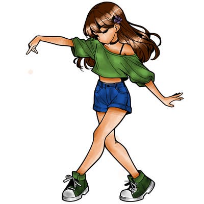 realistic girl danceing