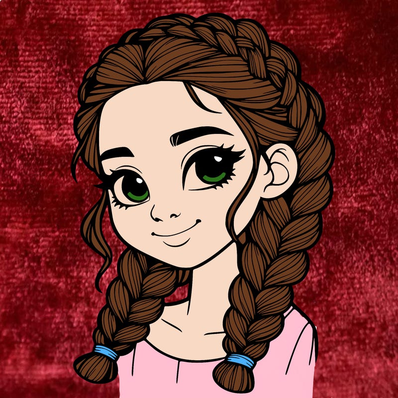 girl with braids realistic