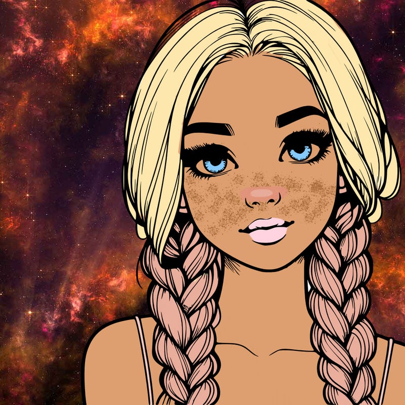 realistic girl with braids