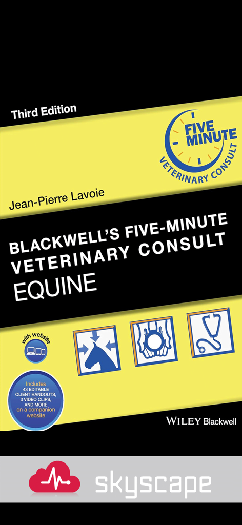 Splash screen of Blackwell's Five-Minute Veterinary Consult Equine app Third Edition