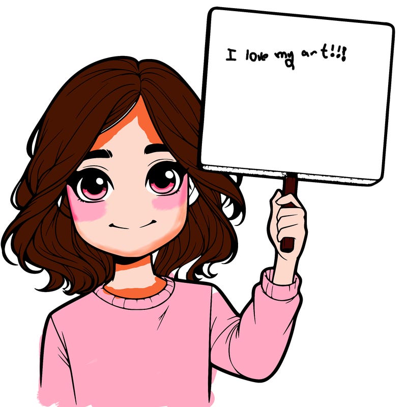 realistic girl holding up a sign