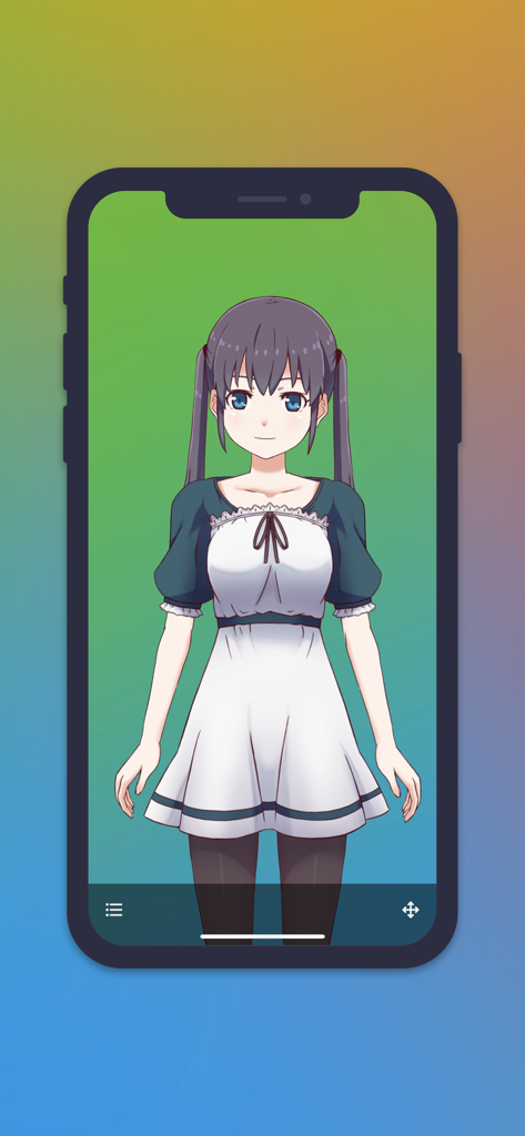 Live2DViewerEX - A preview of an anime character model displayed in the Live2DViewerEX mobile app.