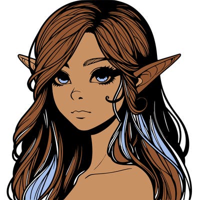 elf girl realistic dark fantasy