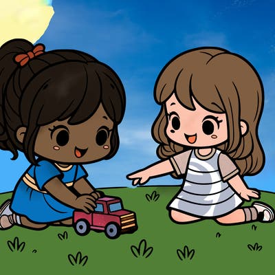 girl playing with friend