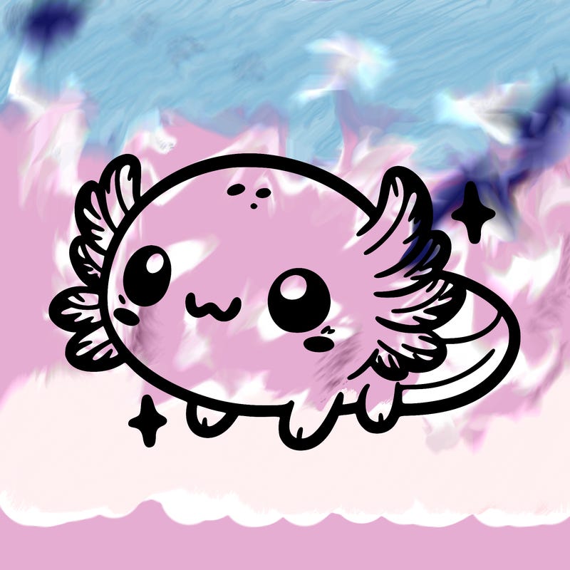 cute easy baby axolotl