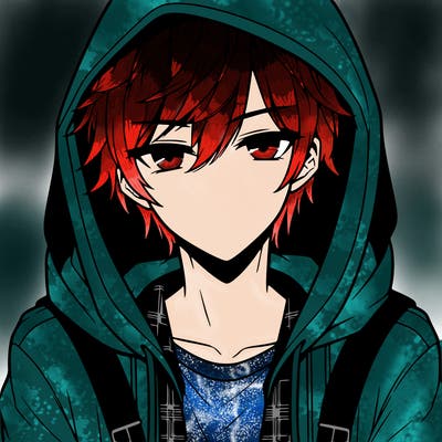 hot anime boy in hoodie