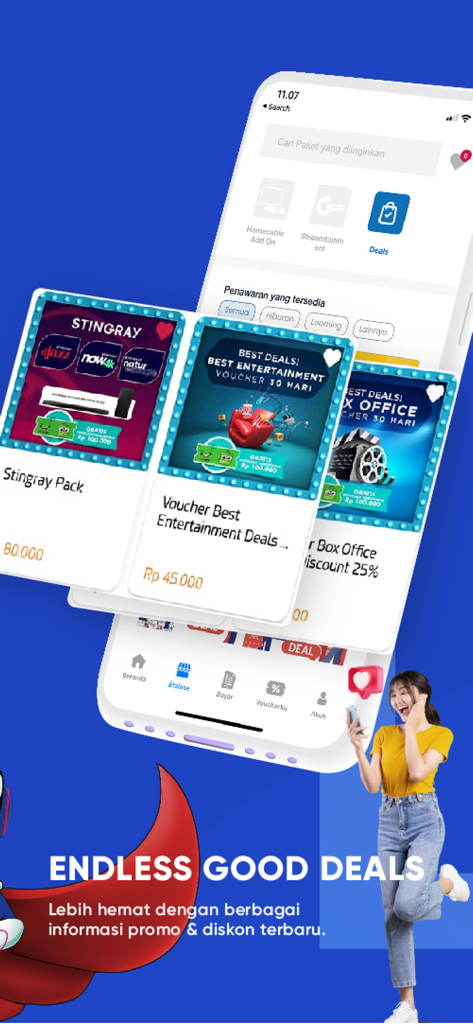 My FirstMedia - Promotional deals for entertainment packages and vouchers on the My FirstMedia mobile app