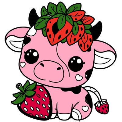 cute strawberry cow