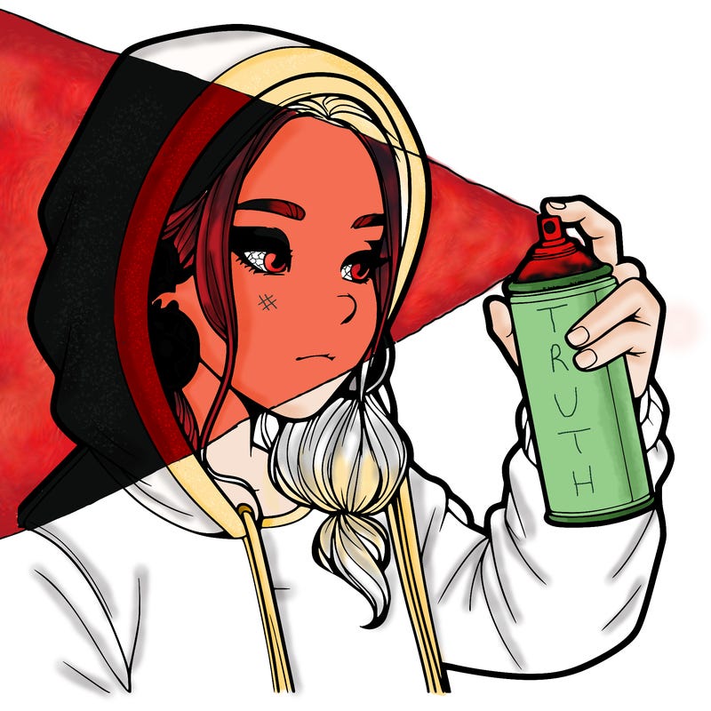 a realistic girl, spray painting