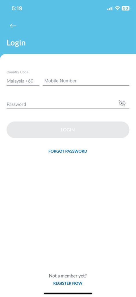 RHB MyHome login screen
