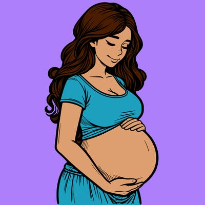 woman heavily pregnant realistic