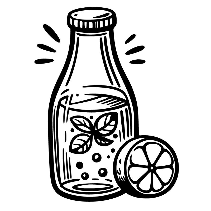 a glass bottle of lemonade