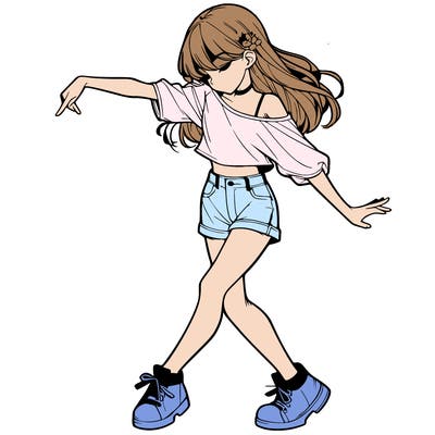 realistic girl danceing