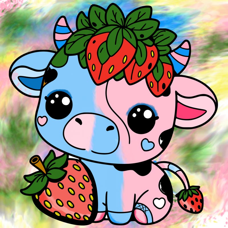 cute strawberry cow