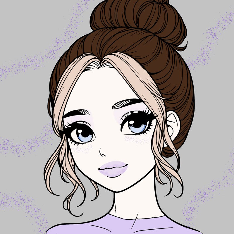 realistic pretty girl with hair in bun
