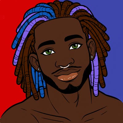 beautiful african american man with dreads