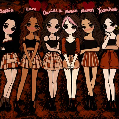 a group of girls realistic