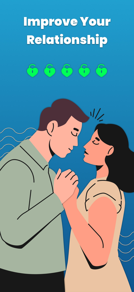 手をつないでいるカップルのイラストと「関係を改善する」というテキスト