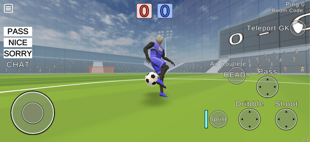 A character performing a skill move in the Unmatched EGO soccer action game.